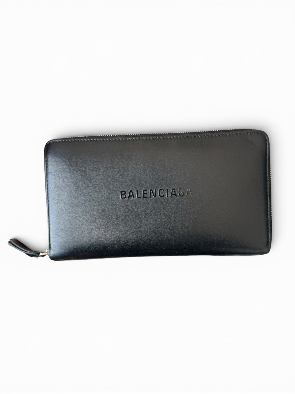 Balenciaga Black Leather Zip Wallet